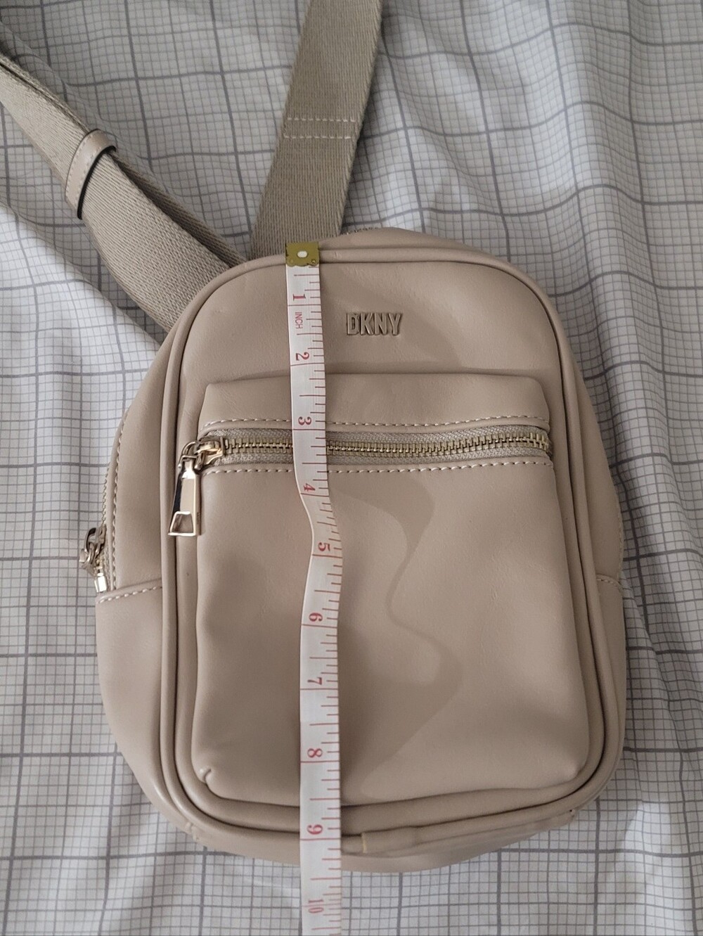 Dkny Beige Mini Belt Bag with Gold Hardware